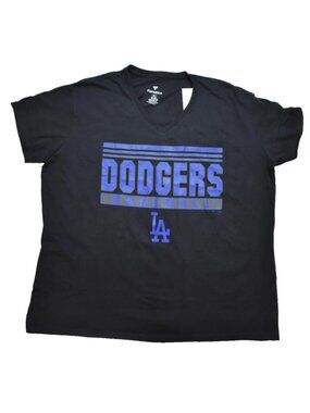 Fanatics Womens Plus Size MLB Los Angeles Dodgers Baseball Black Shirt New 3X